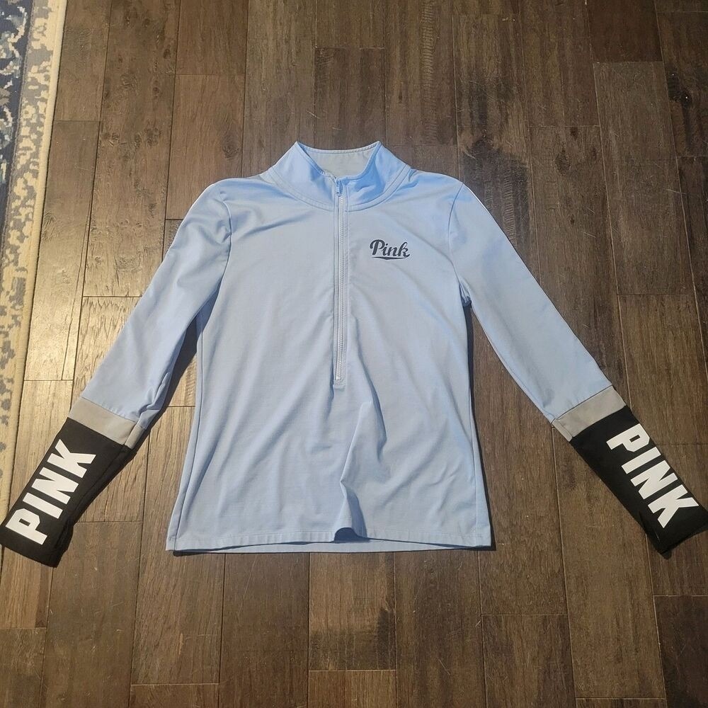 PINK Baby Blue,9 Victoria's Secret 1/2 Zip Women's Size Large